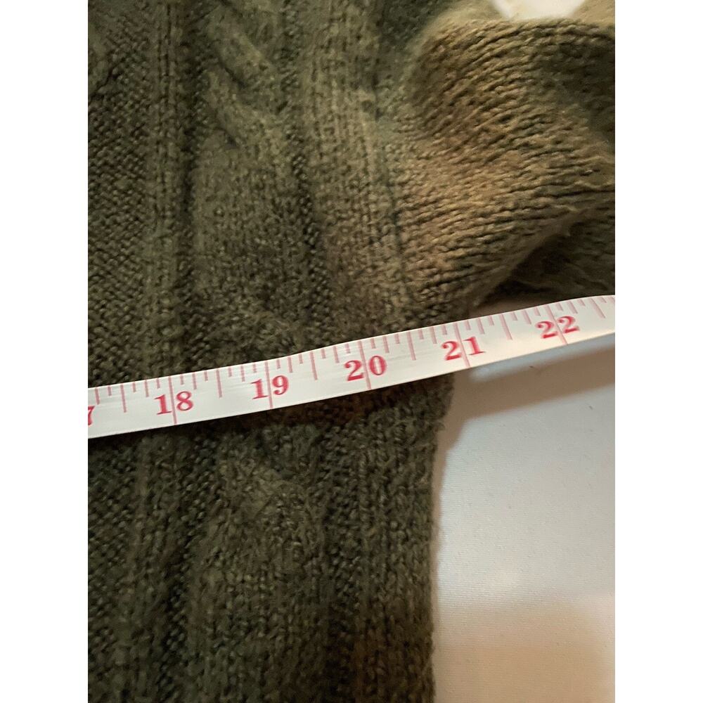 Anthropologie Pilcro cable knit shawl collar cardigan sweater olive Women S Knit - Picture 7 of 16